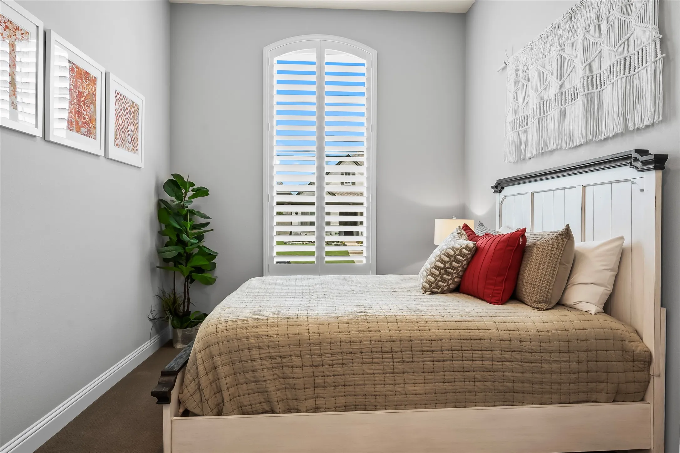 Carpeted bedroom with multiple windows