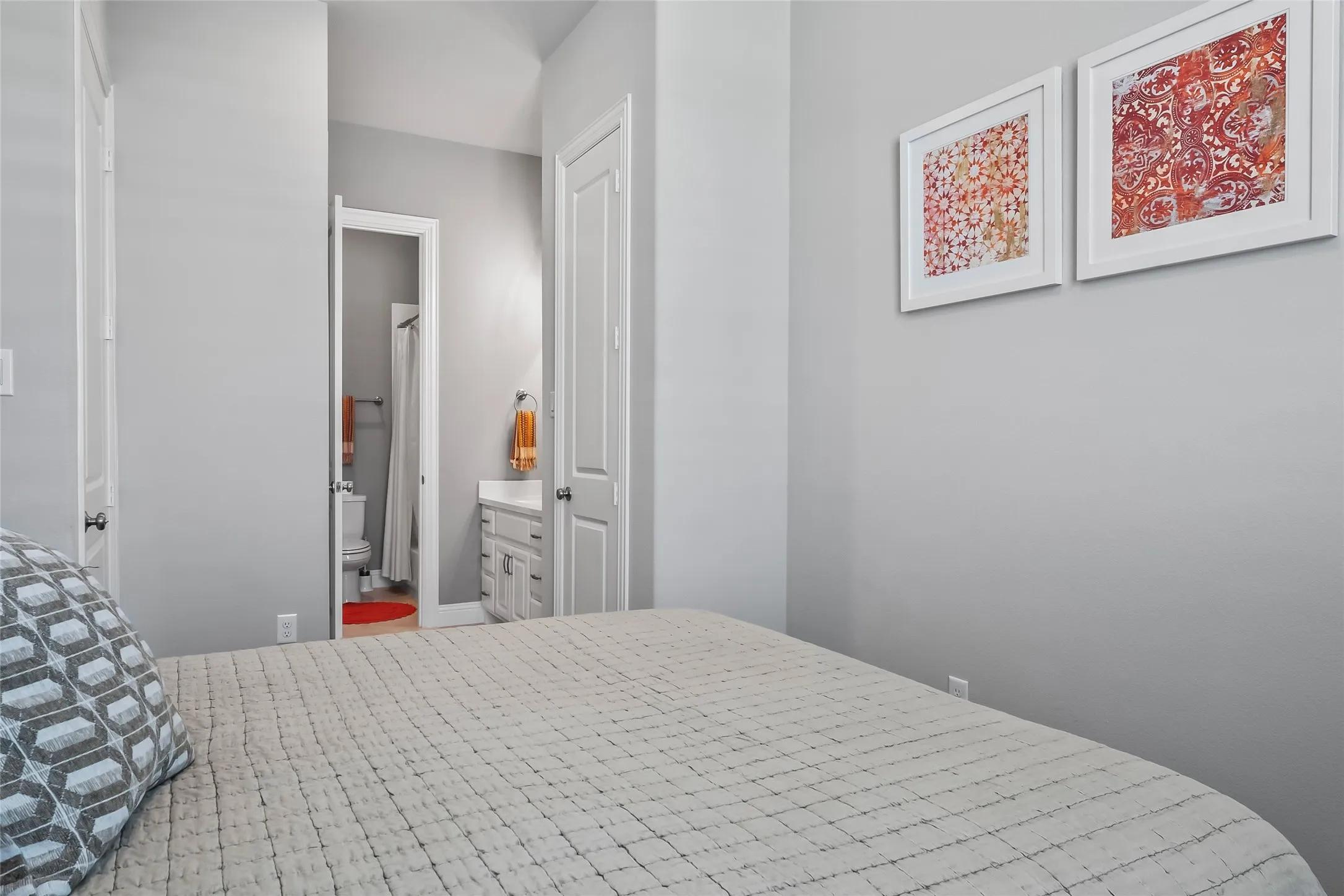 Bedroom featuring connected bathroom