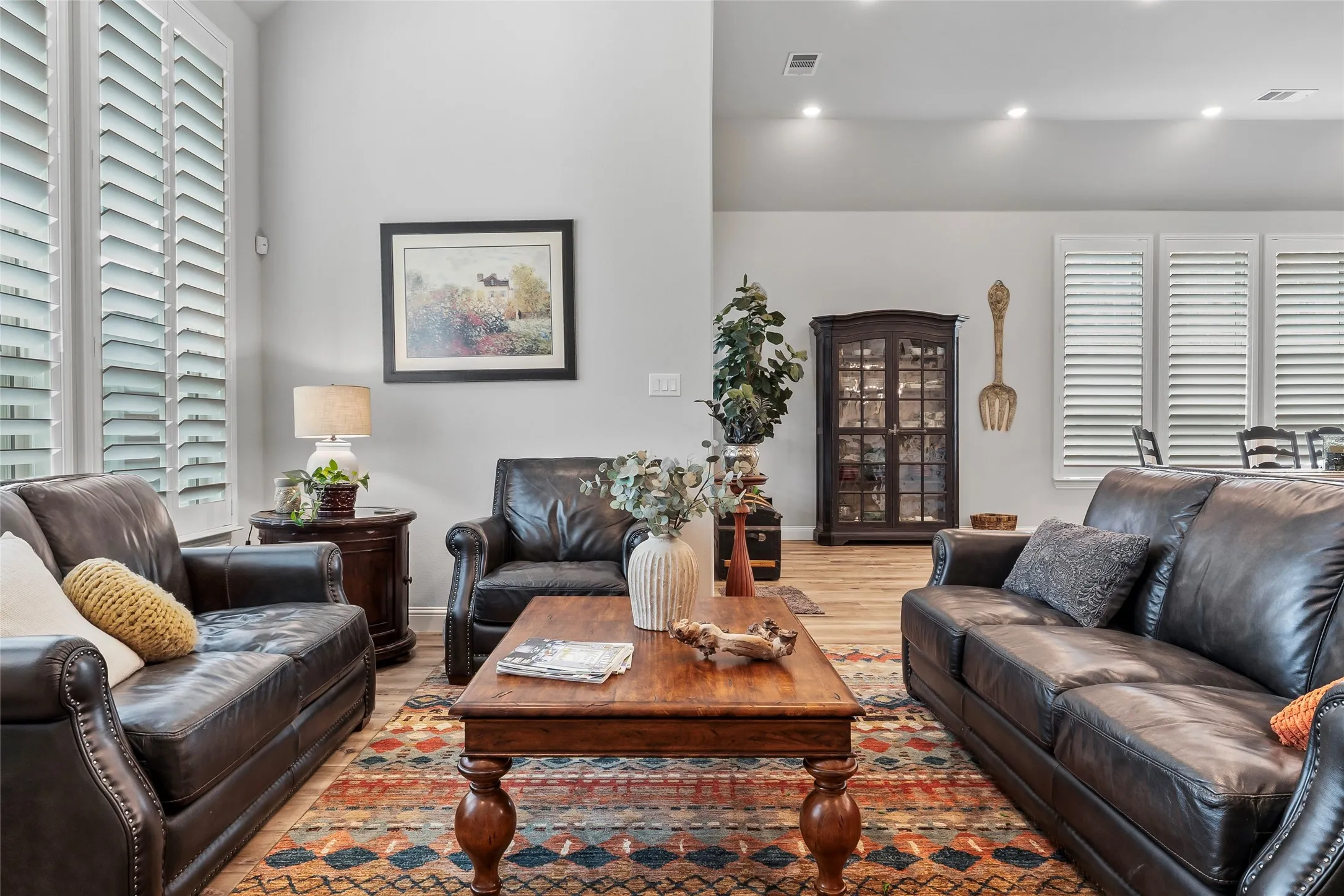 Living room with hardwood / wood-style floors