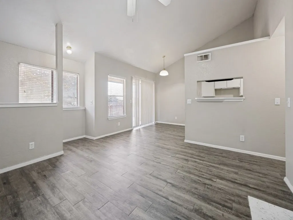 Living room and dining room