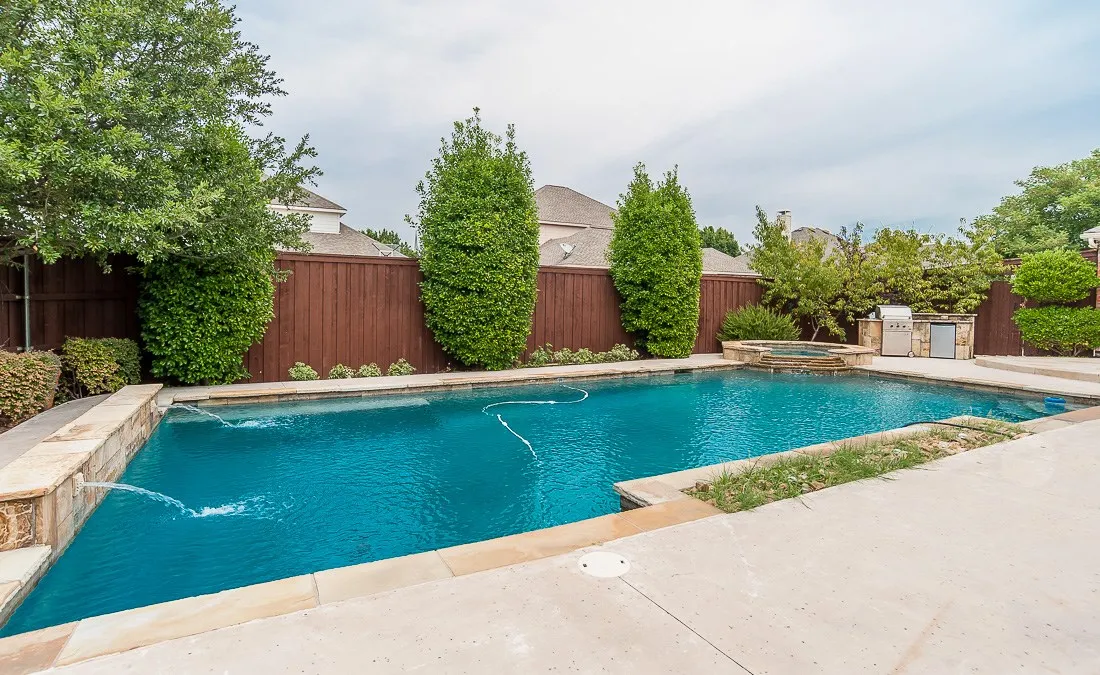 Tranquil Backyard Pool Is Maintained By Homeowner.