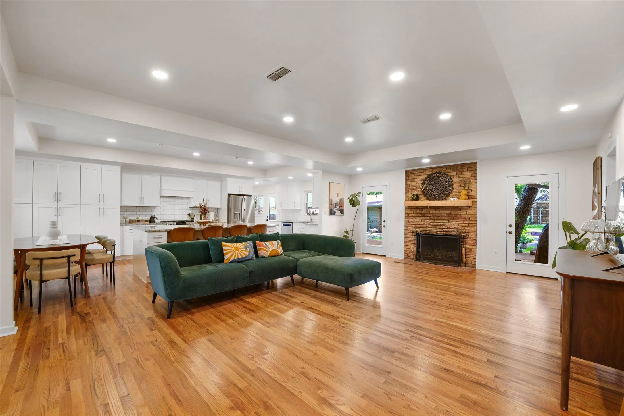 Expansive open-concept living, dining, and kitchen