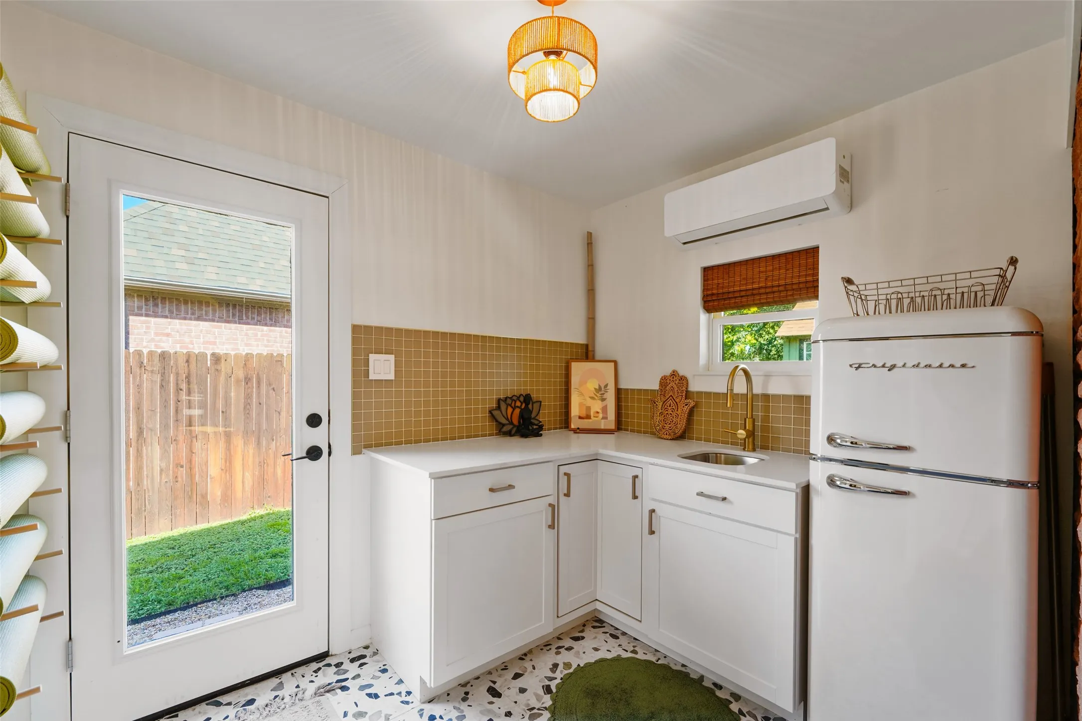 Poolside studio kitchenette