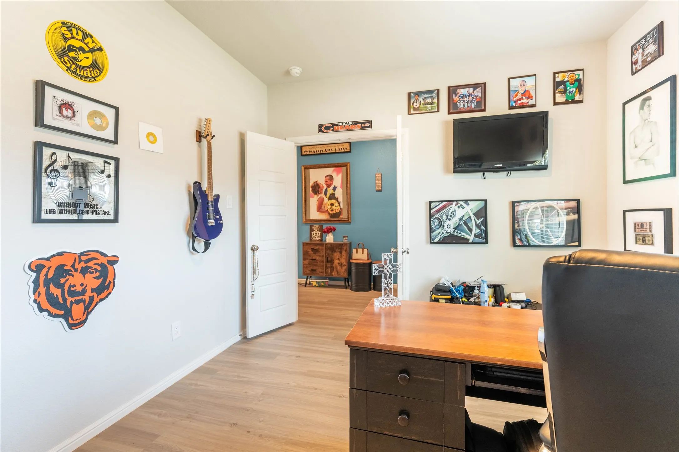 Light wood-finish flooring