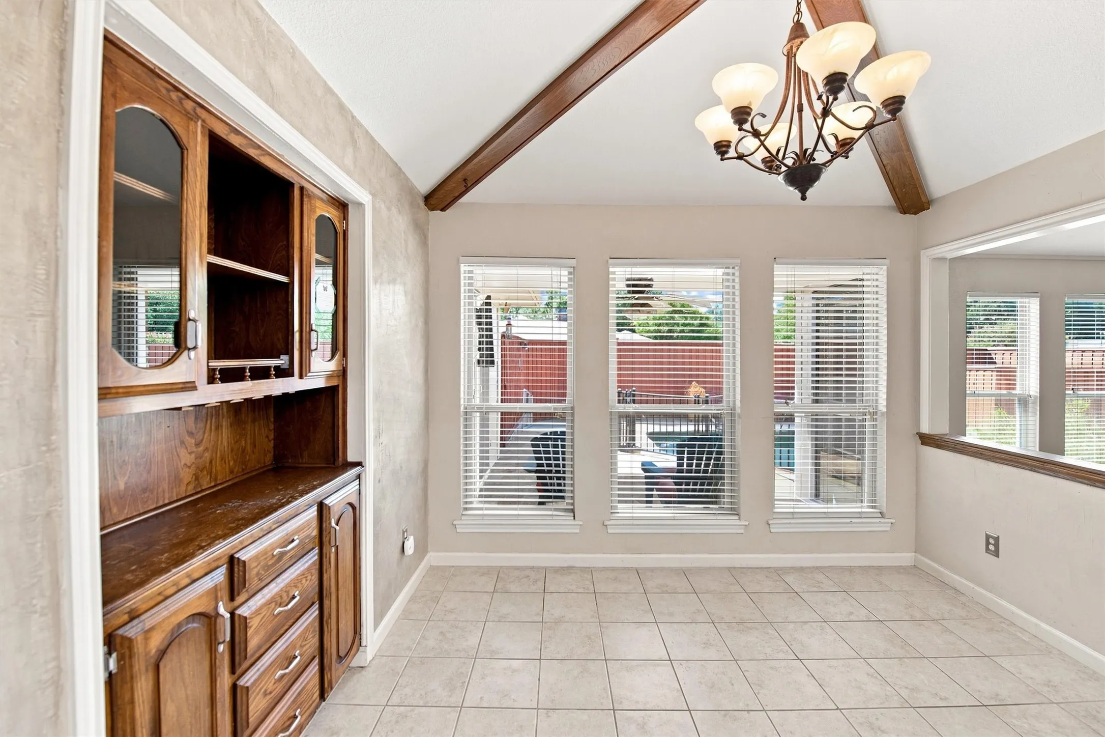Breakfast nook looking out to the back patio.
