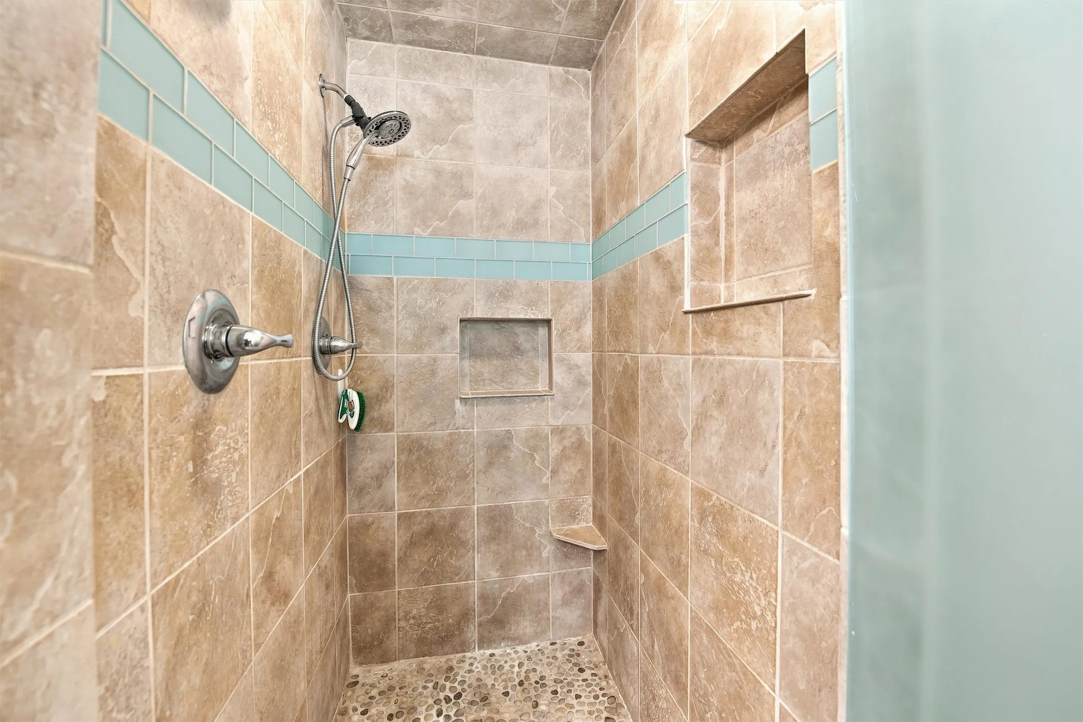Shower has two shower heads!