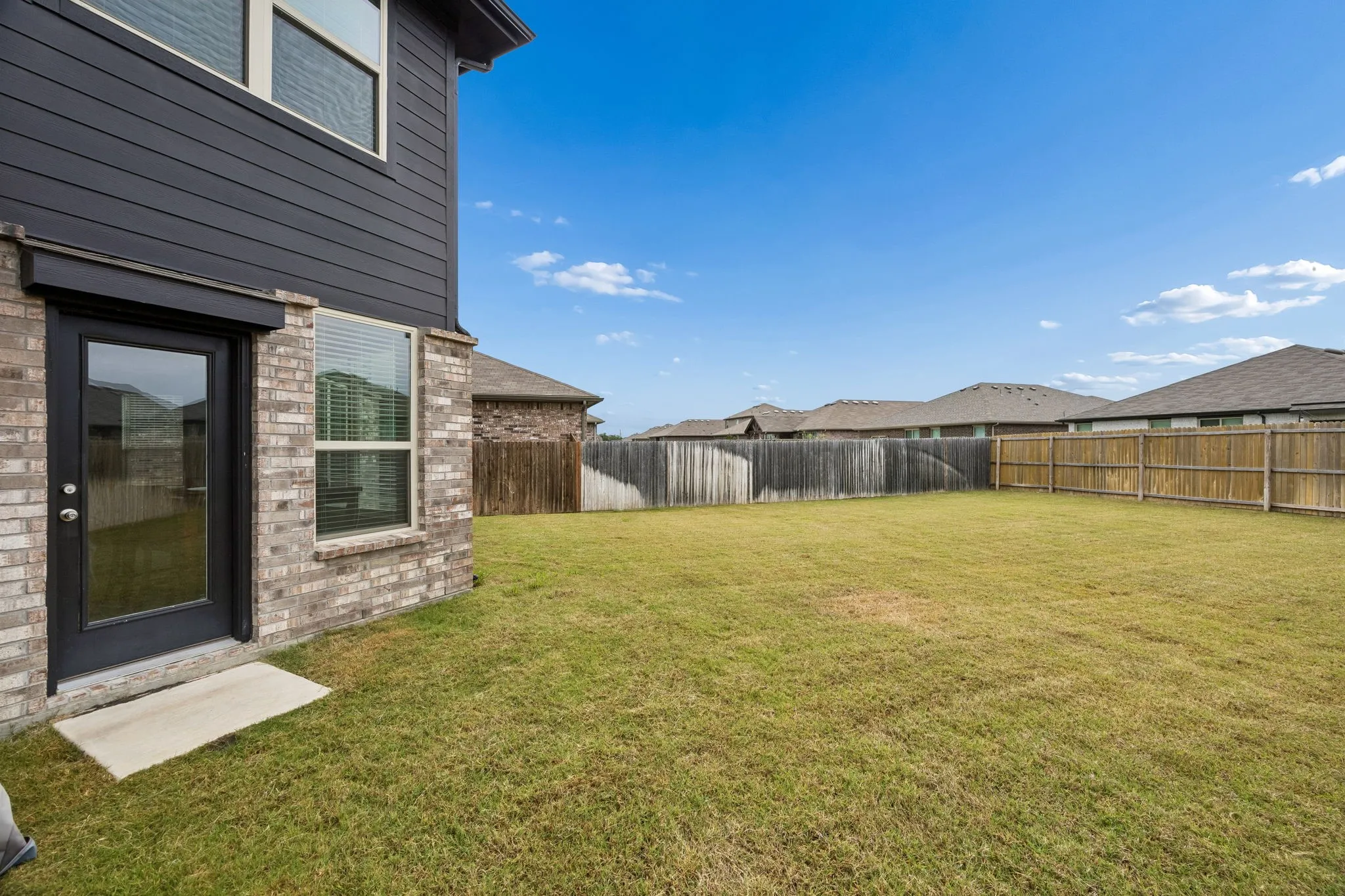 The backyard has room to create your own outdoor entertaining, play or garden space.