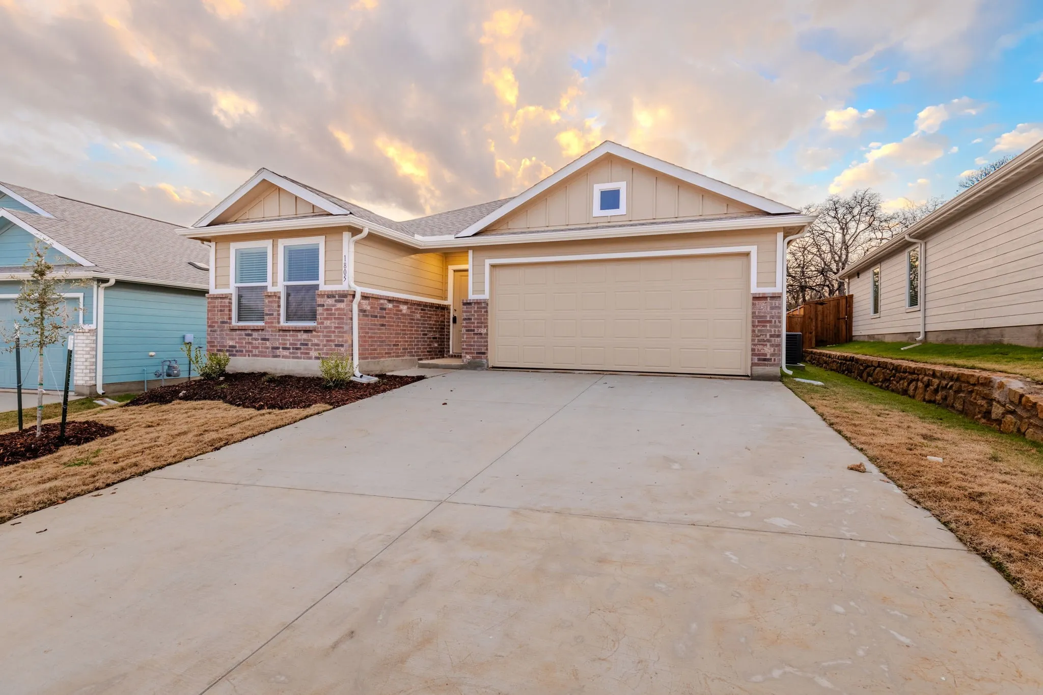 Craftsman inspired home with a garage