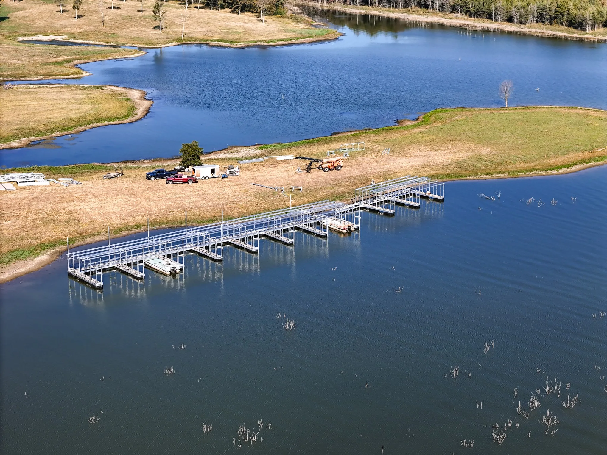 Bird's eye view of a large body of water