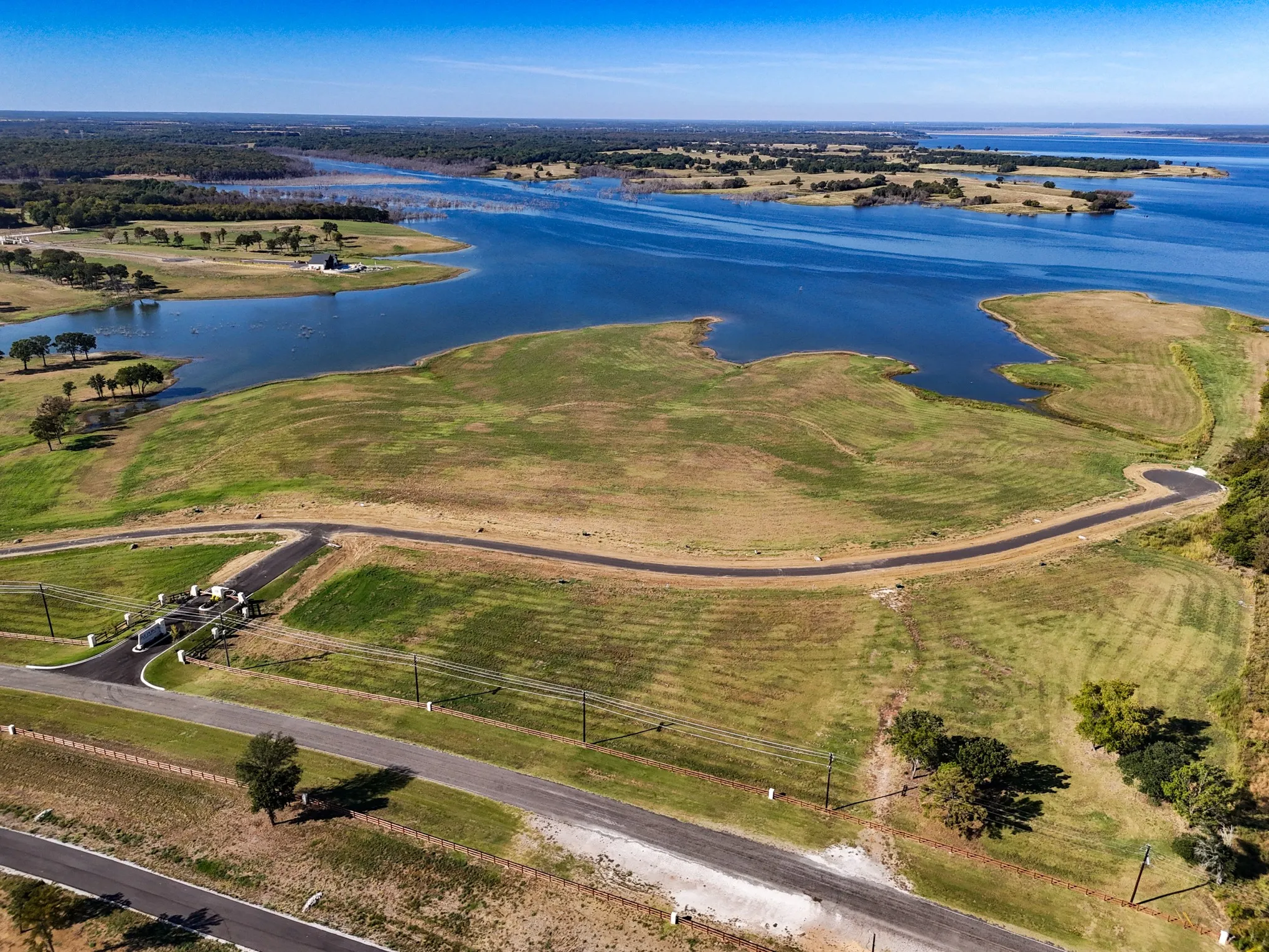 Drone / aerial view of a large body of water