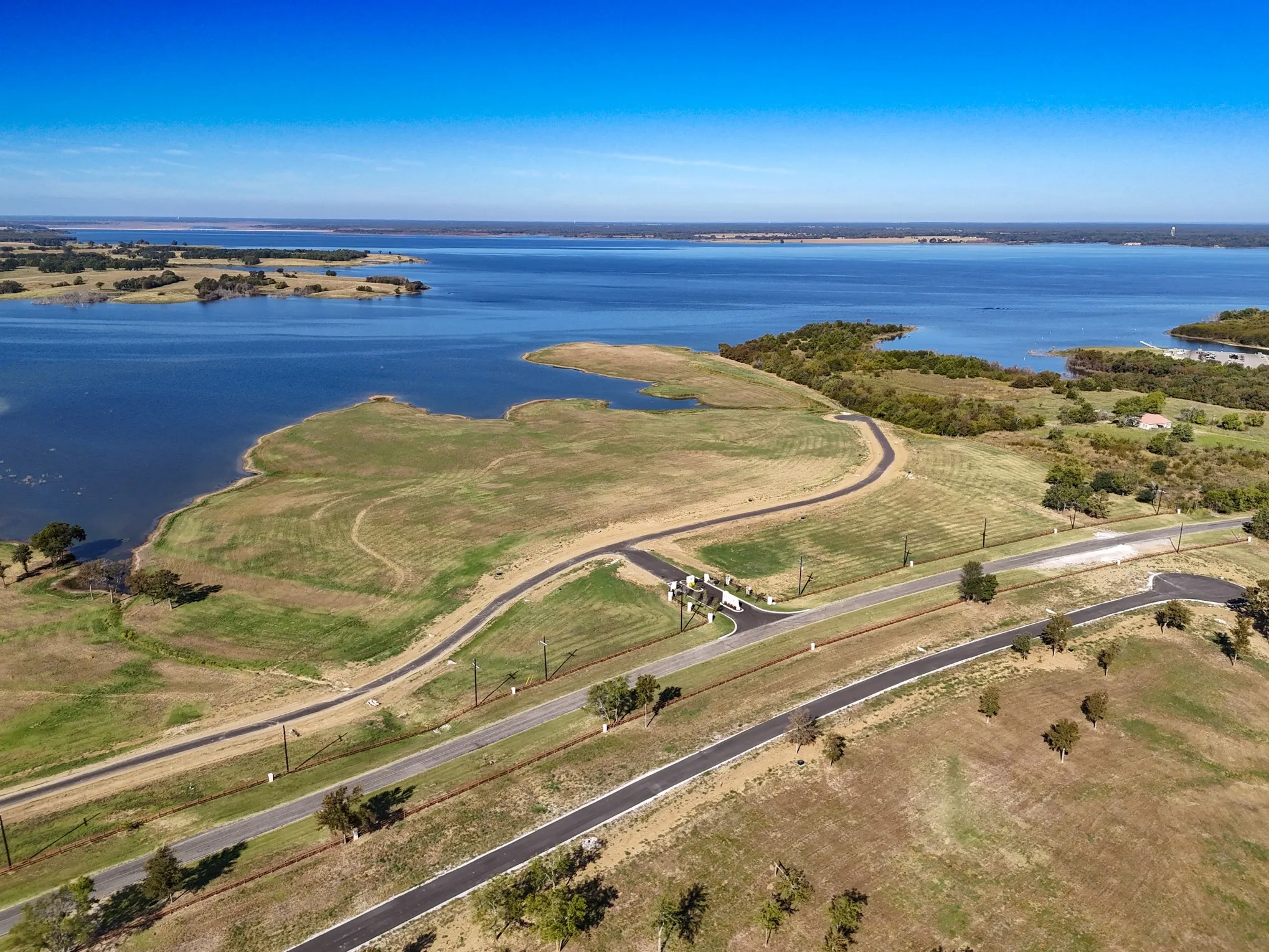 Bird's eye view of a large body of water