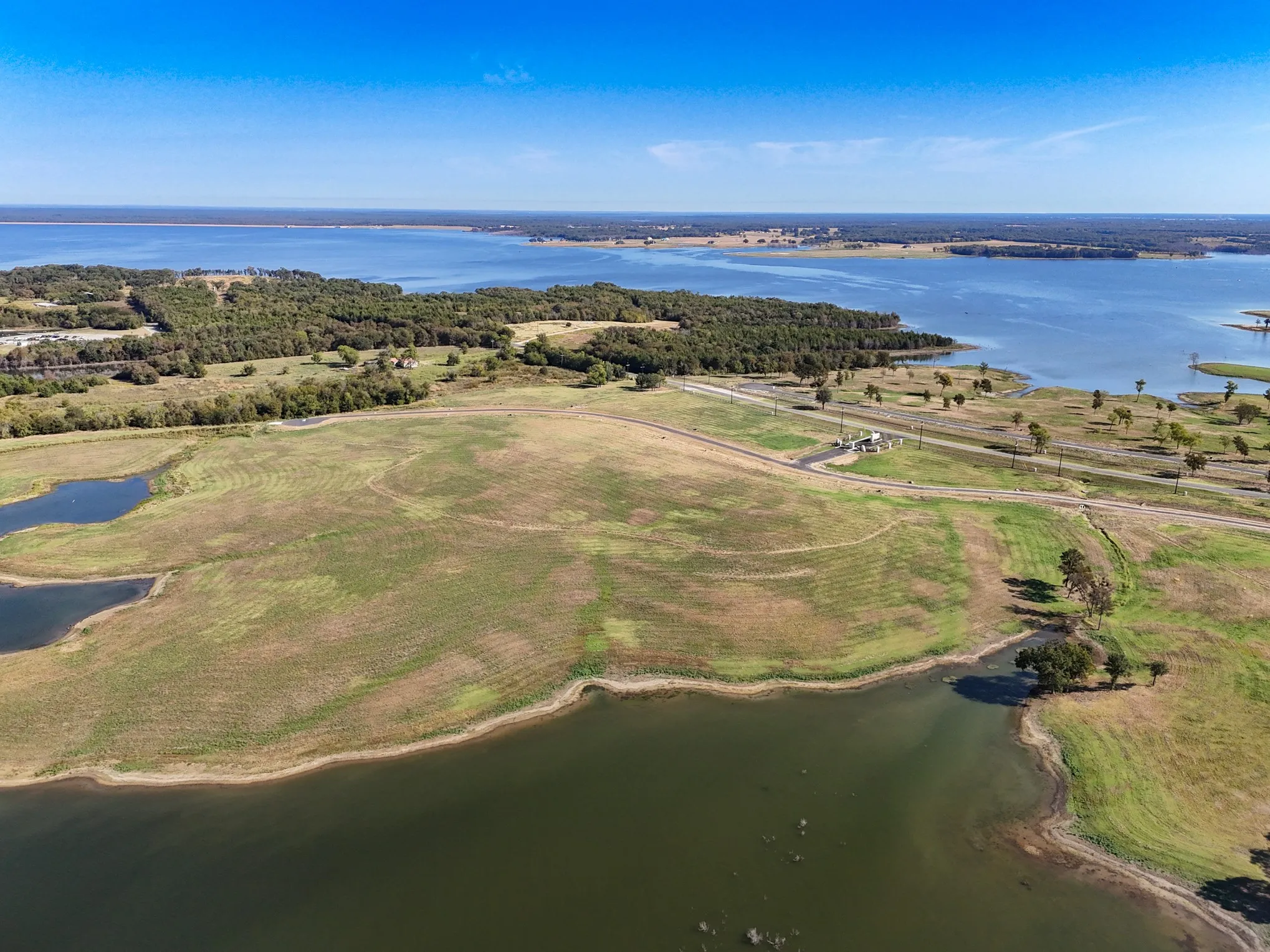 Bird's eye view of a large body of water