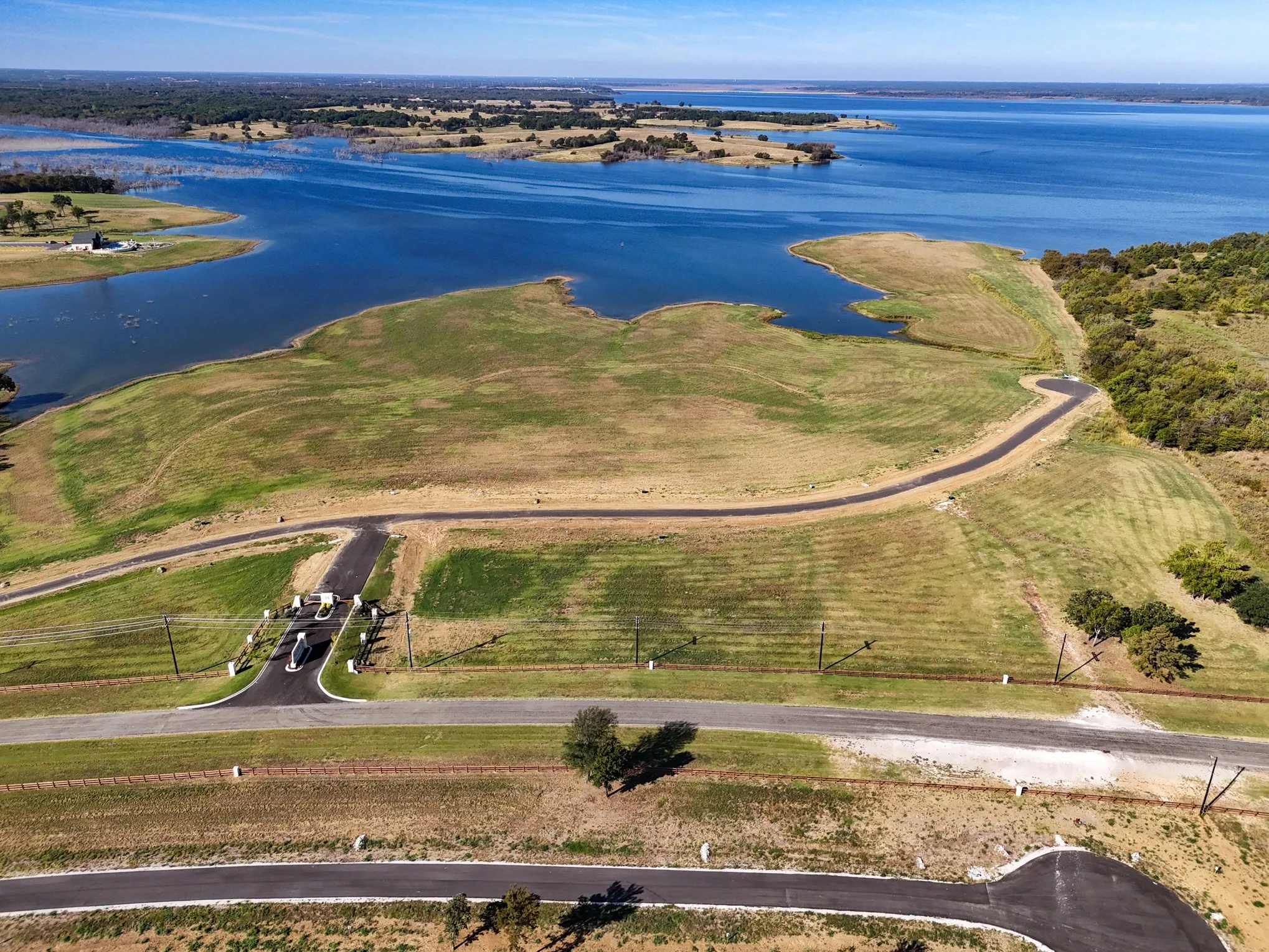 Drone / aerial view of a nearby body of water
