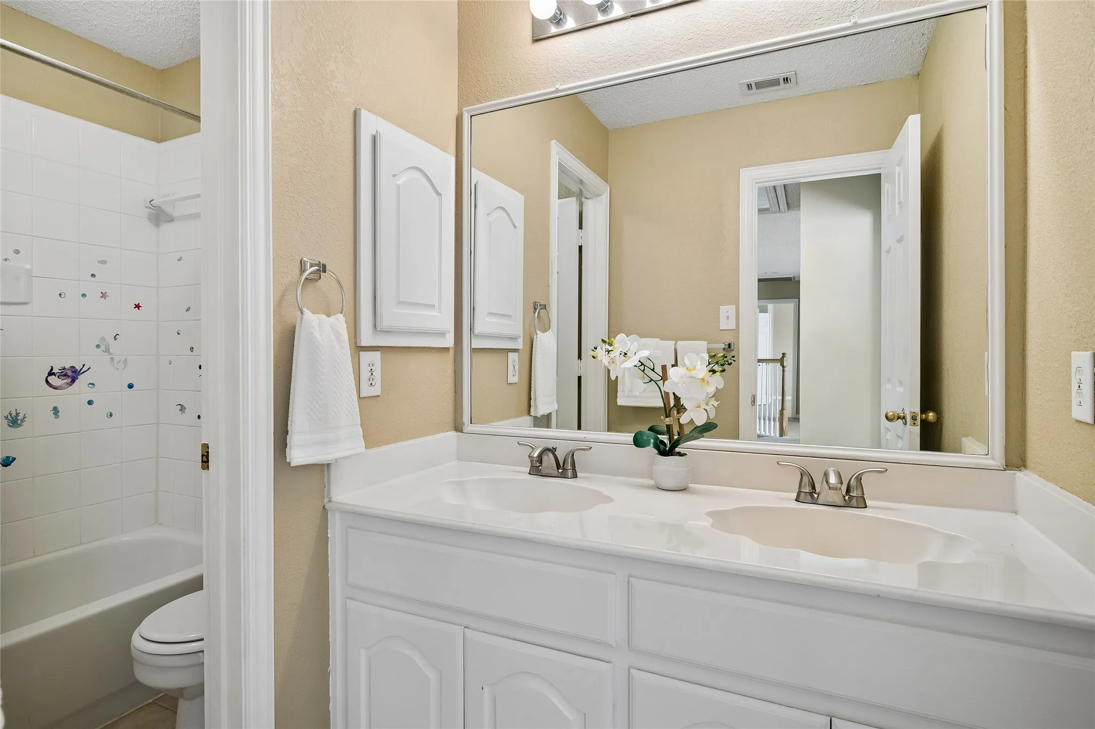 Full Bathroom upstairs with dual sinks