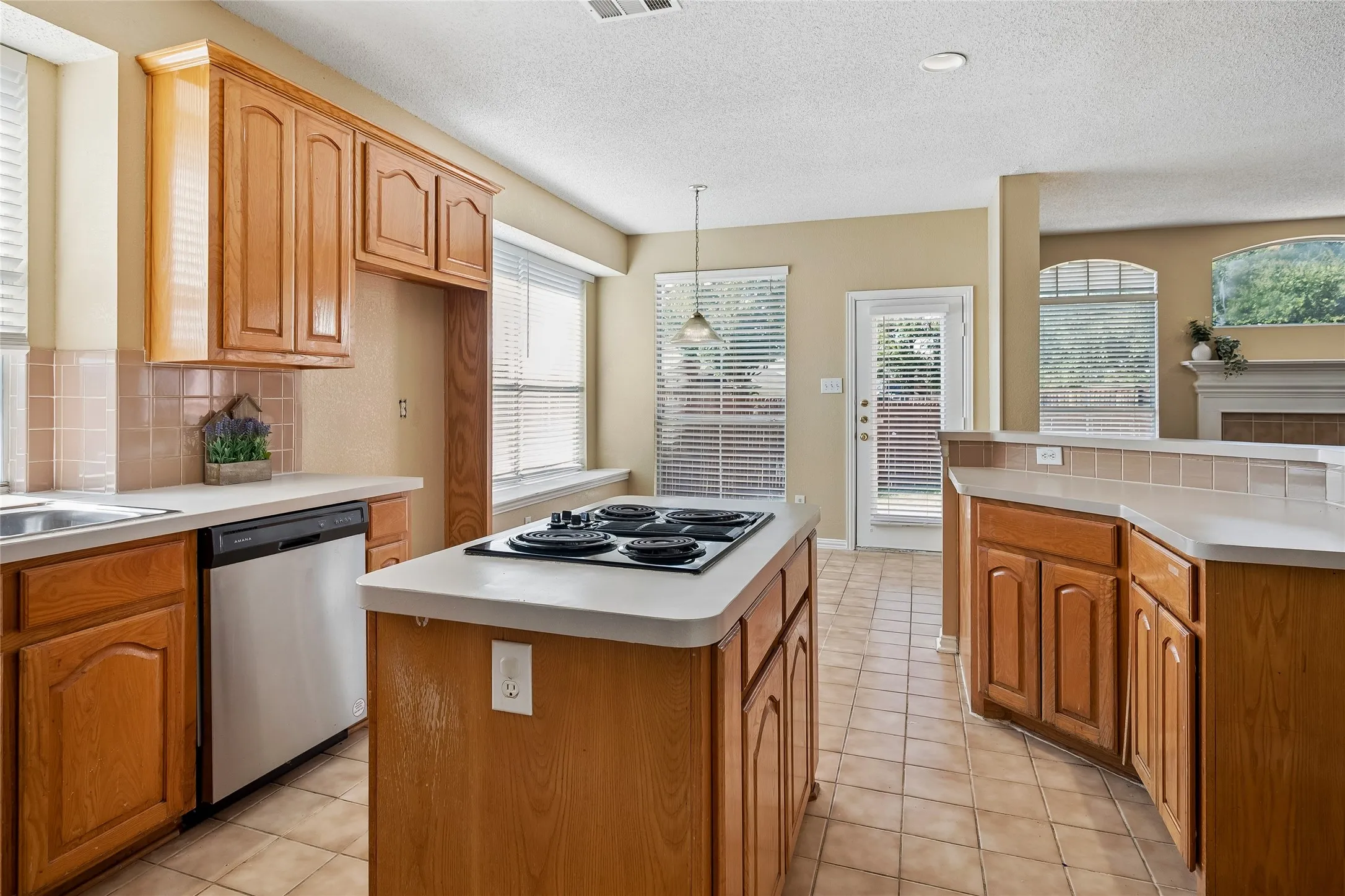 Island with electric cooktop