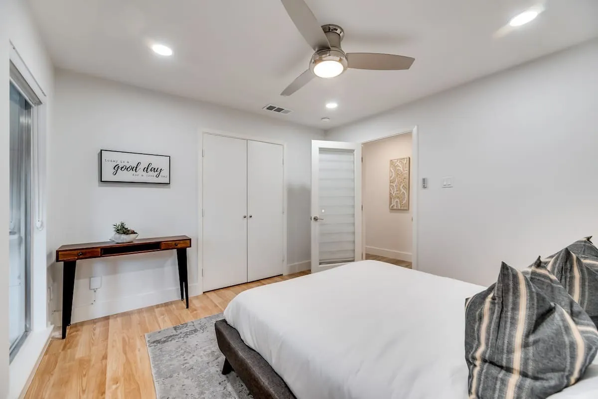 Standard Sized closet with the fourth split bedroom.