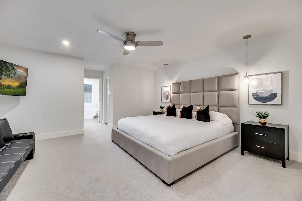 Spacious master suite with king bed, sofa bed and 55 inch TV!