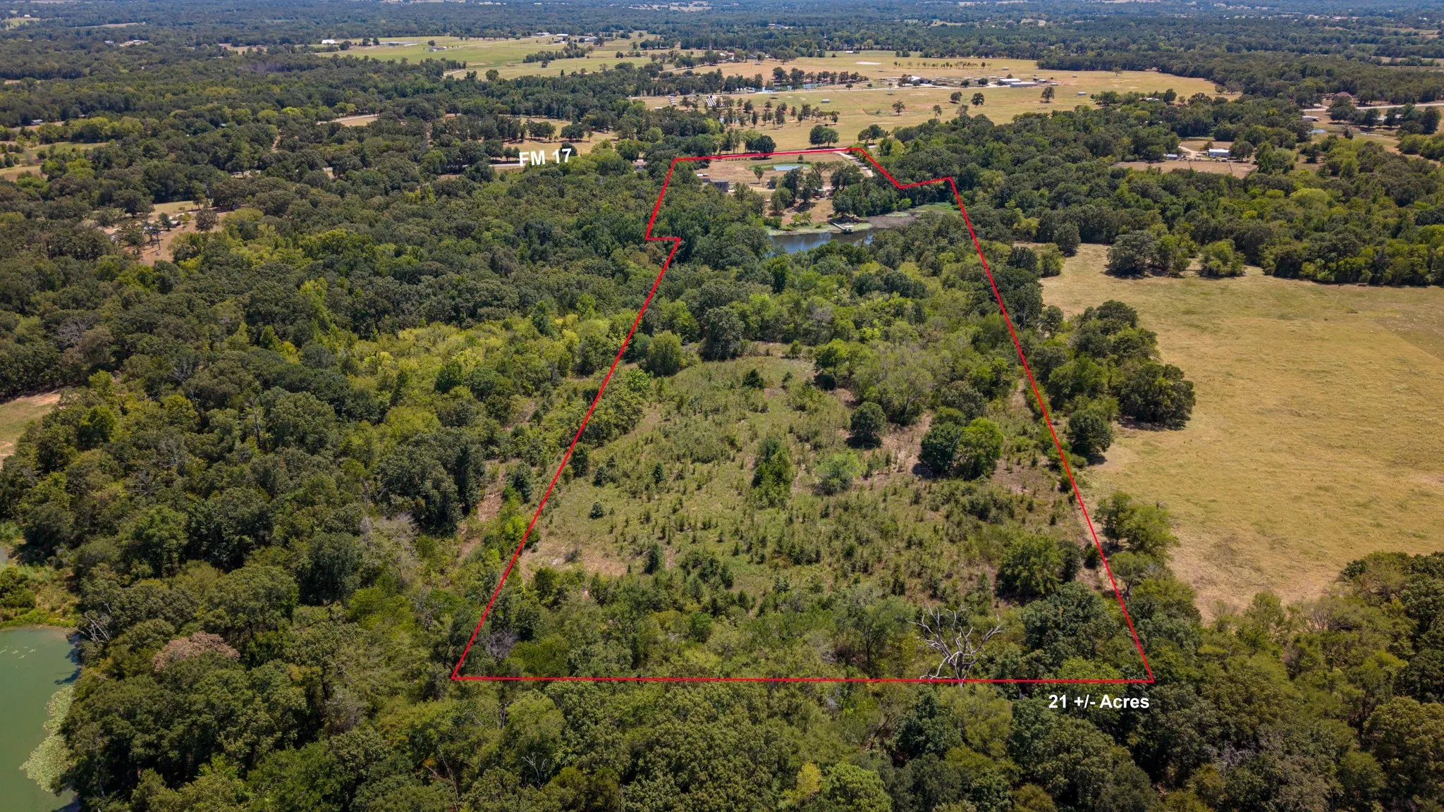 Expansive land parcel encompassing 21 +/- acres