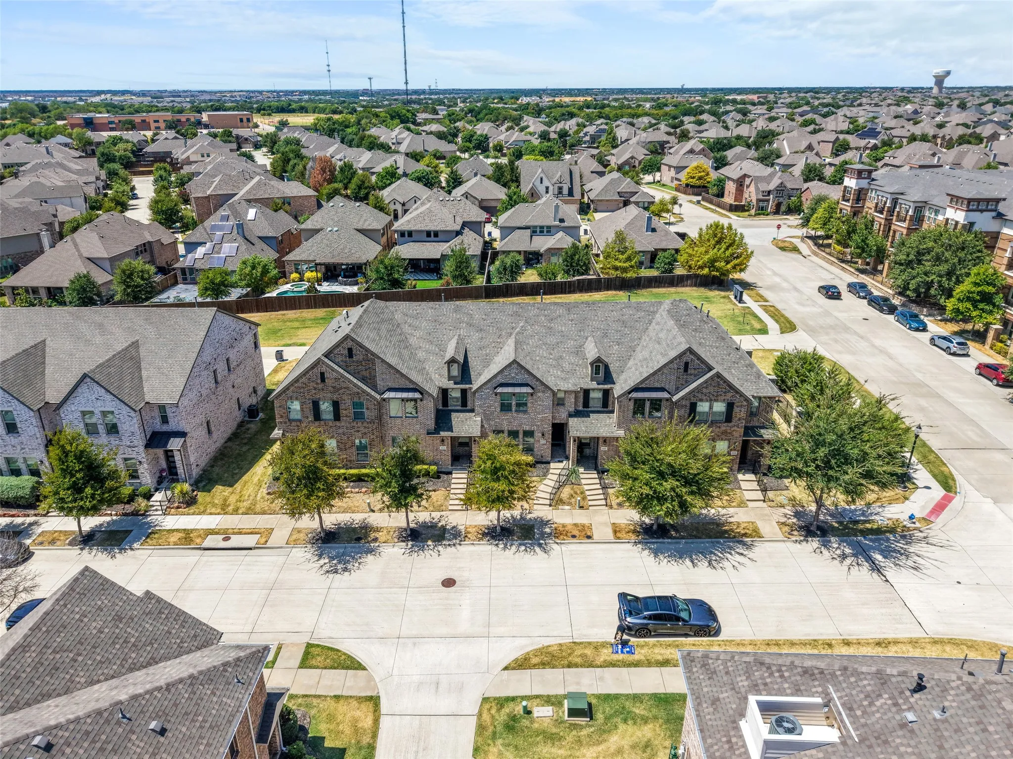 Aerial of Stacy Road Twnhms, McKinney TX.