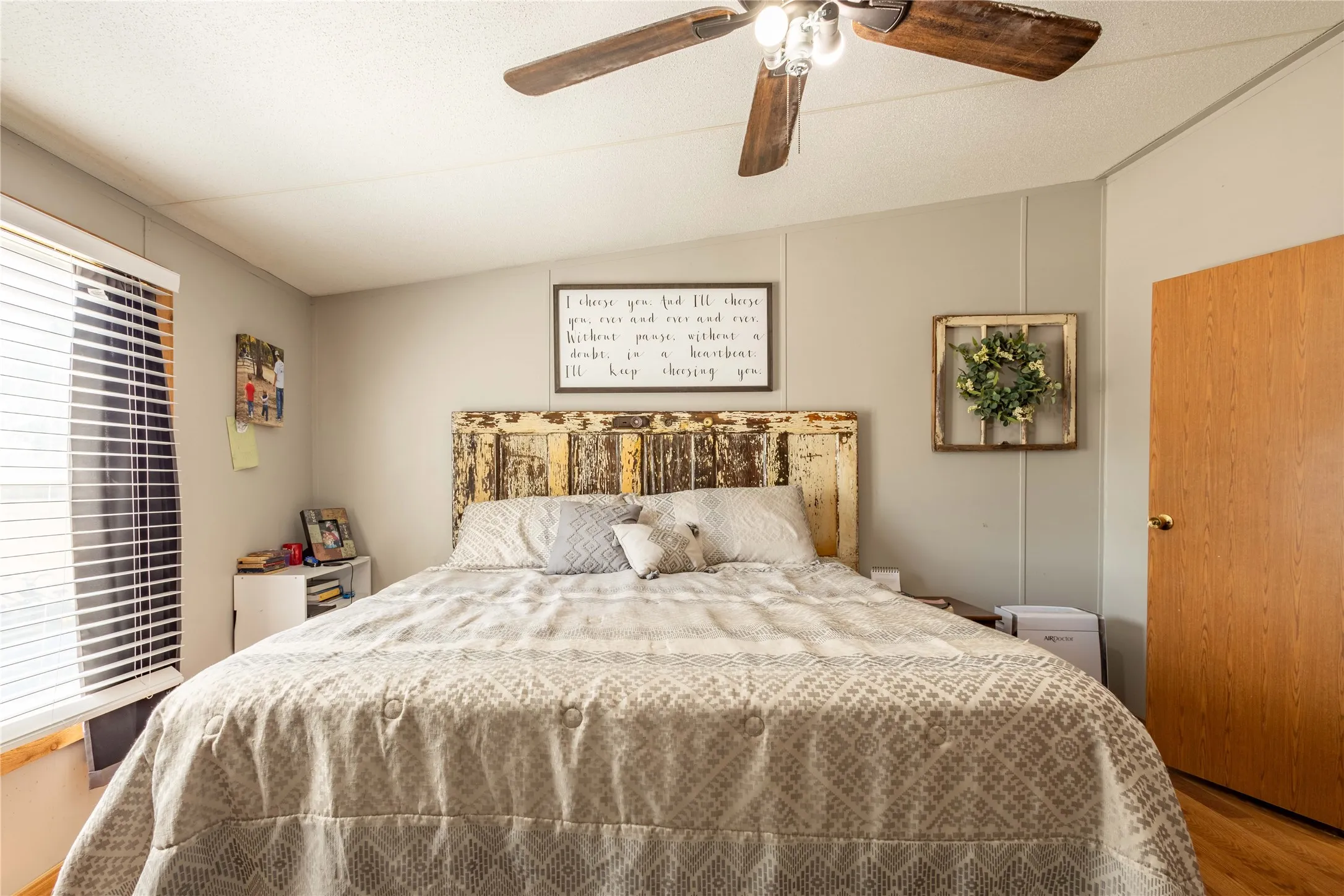 Angled ceiling with a ceiling fan light fixture