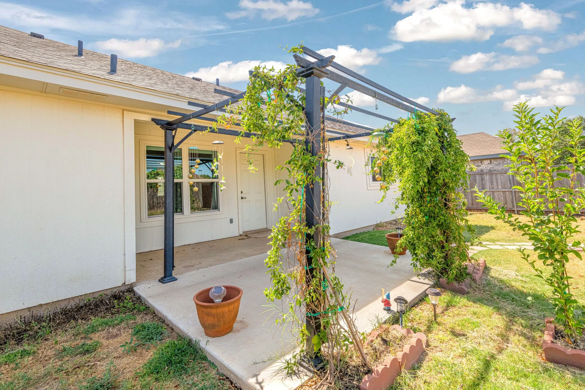 Back yard Pergola on concrete slab.