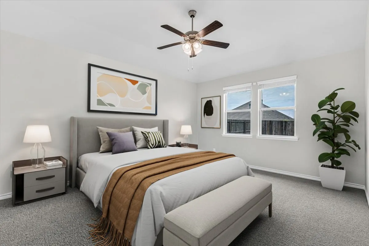 Master retreat virtually staged to show potential