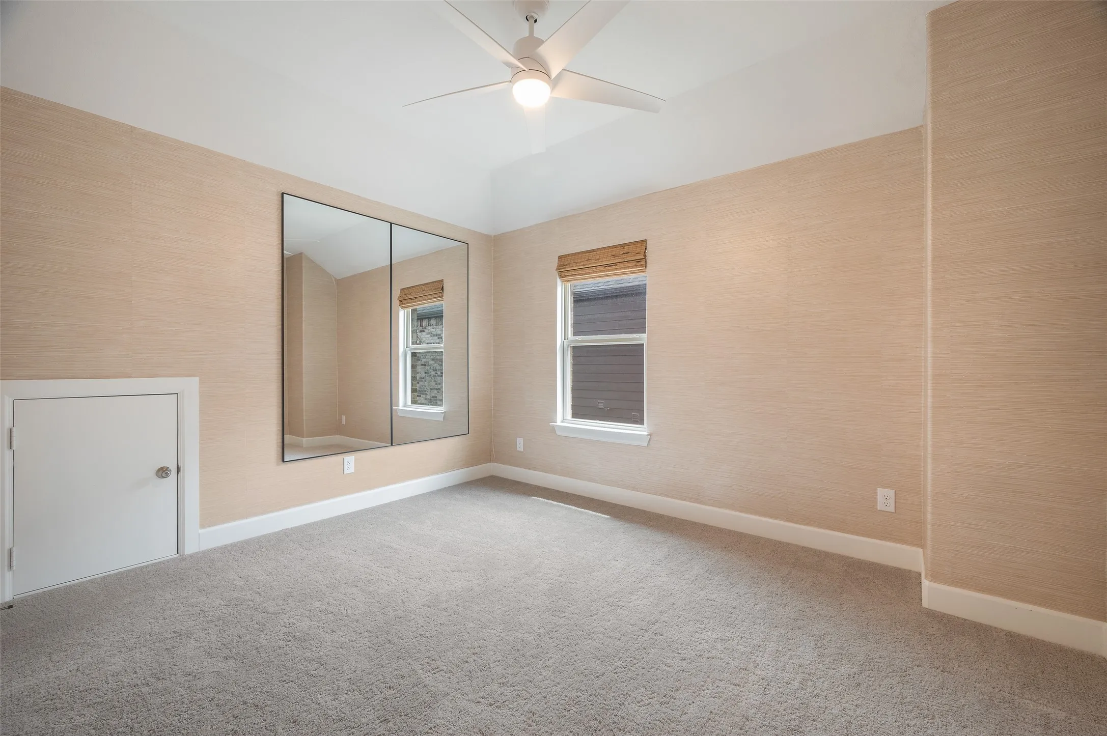 upstairs bedroom with removable wallpaper