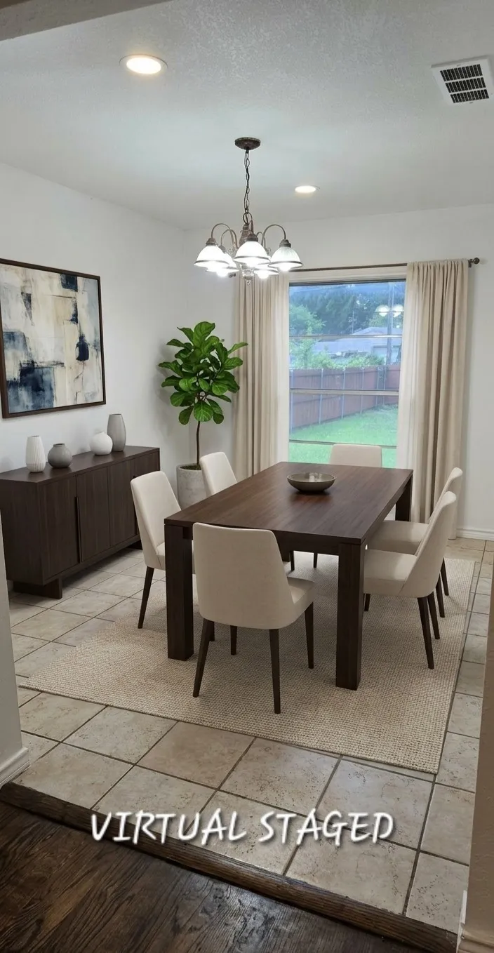 Virtual staged dining area