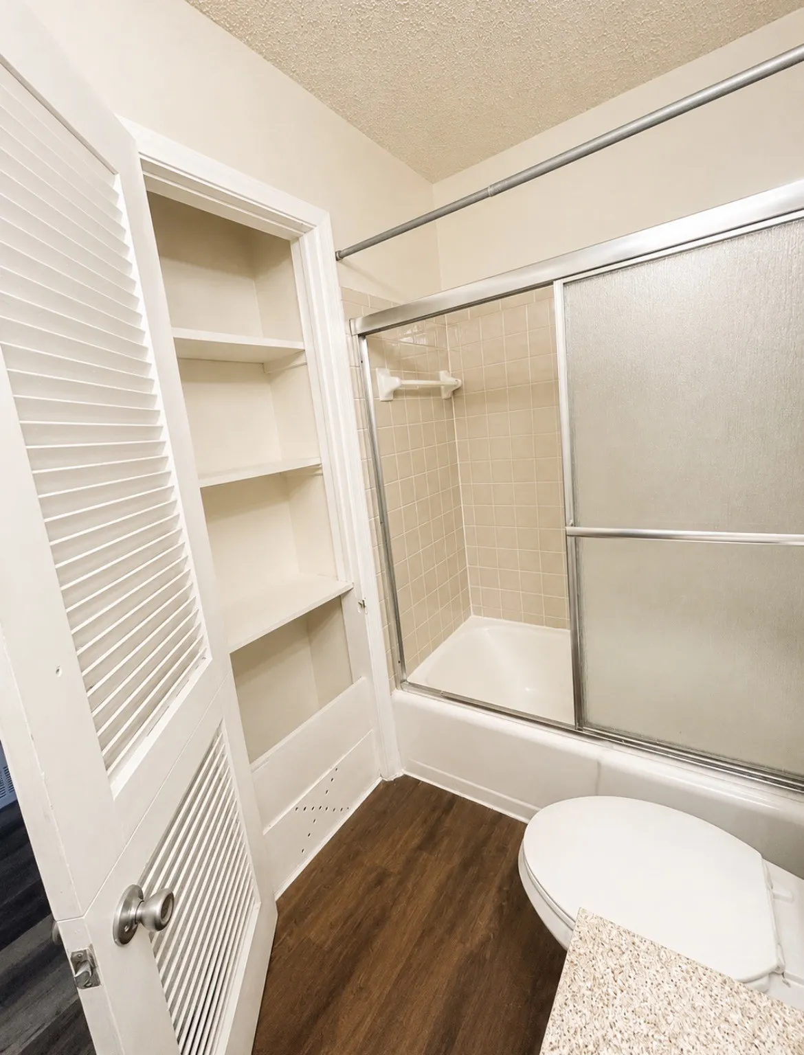 Linen closet inside the bathroom upstairs