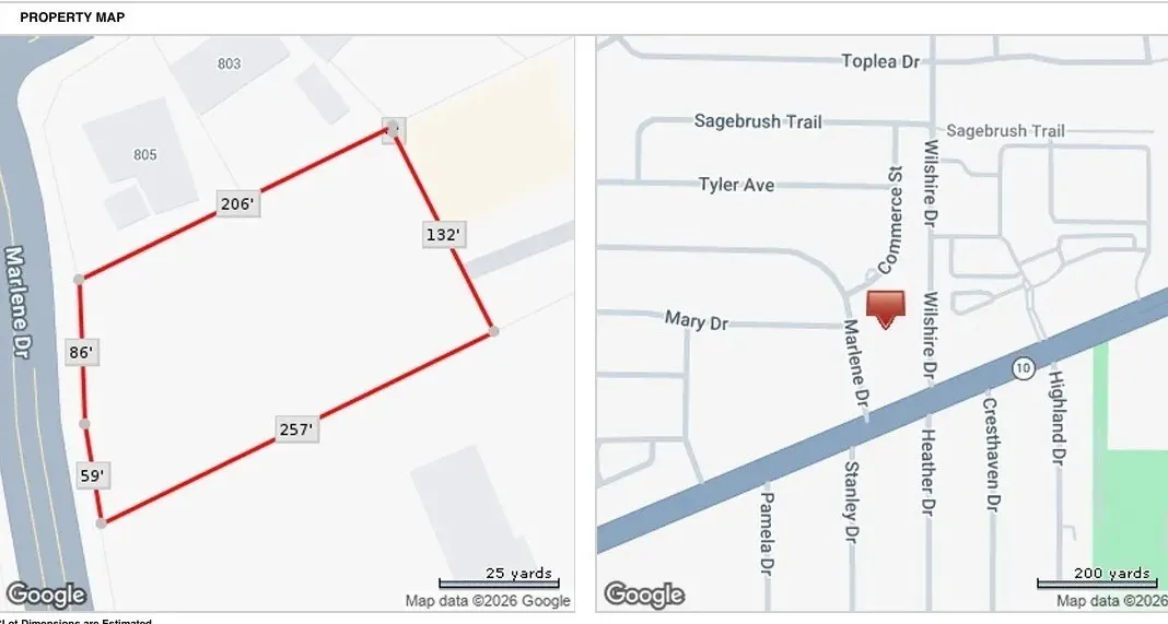 Property Map: Displaying the property's boundaries with dimensions and its location in relation to surrounding roads and landmarks