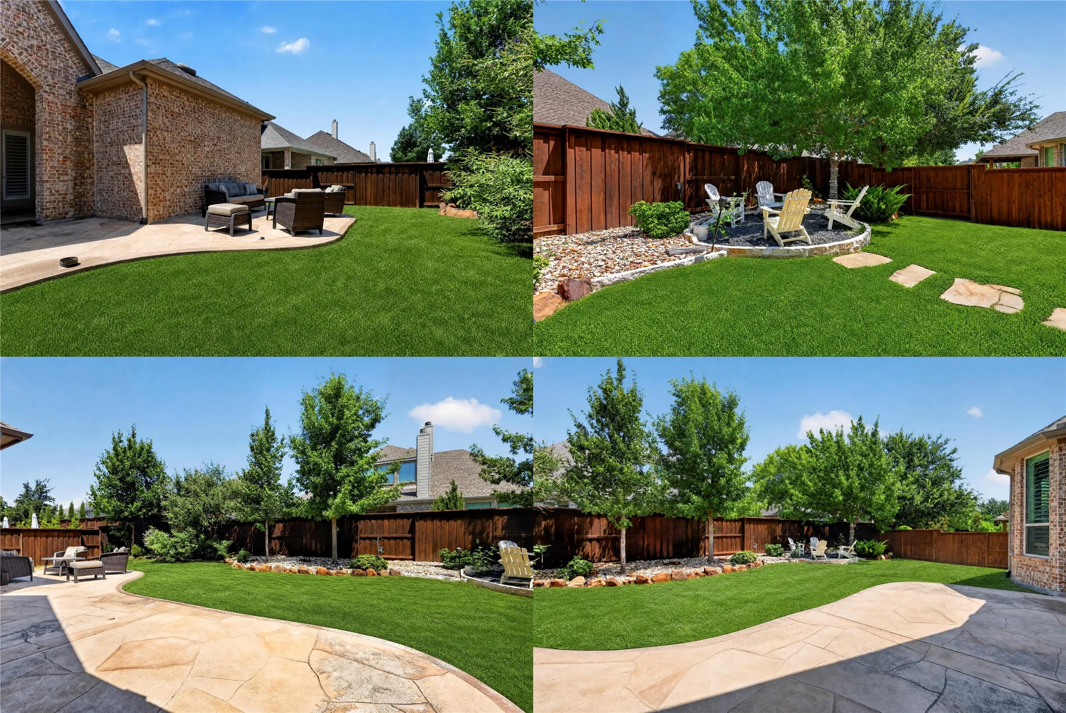 Multiple angles of views of the back yard.  Also see aerial shot.
