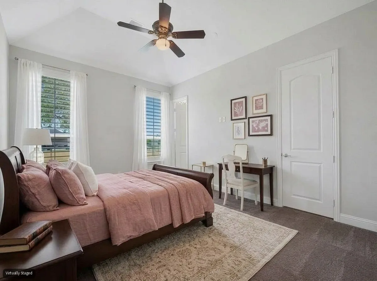 Virtually Staged Secondary Bedroom w/ Ensuite Bath