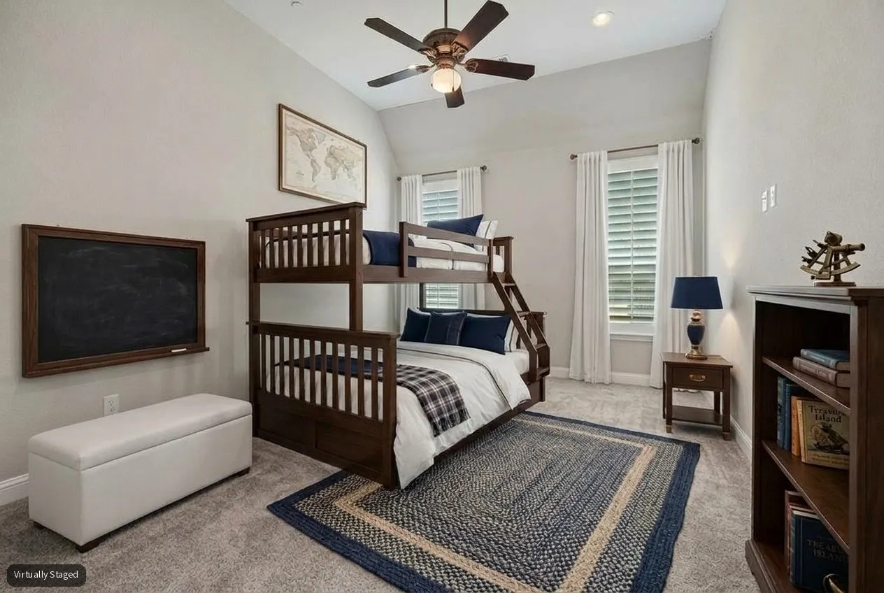 Virtually Staged Secondary Bedroom w/ Ensuite Bath