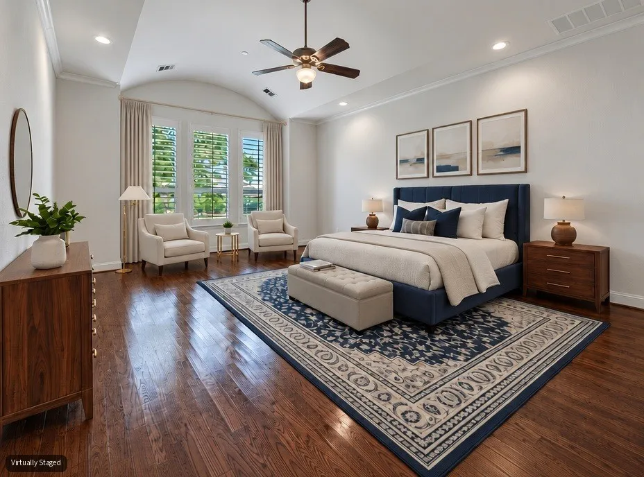 Virtually Staged Primary Bedroom