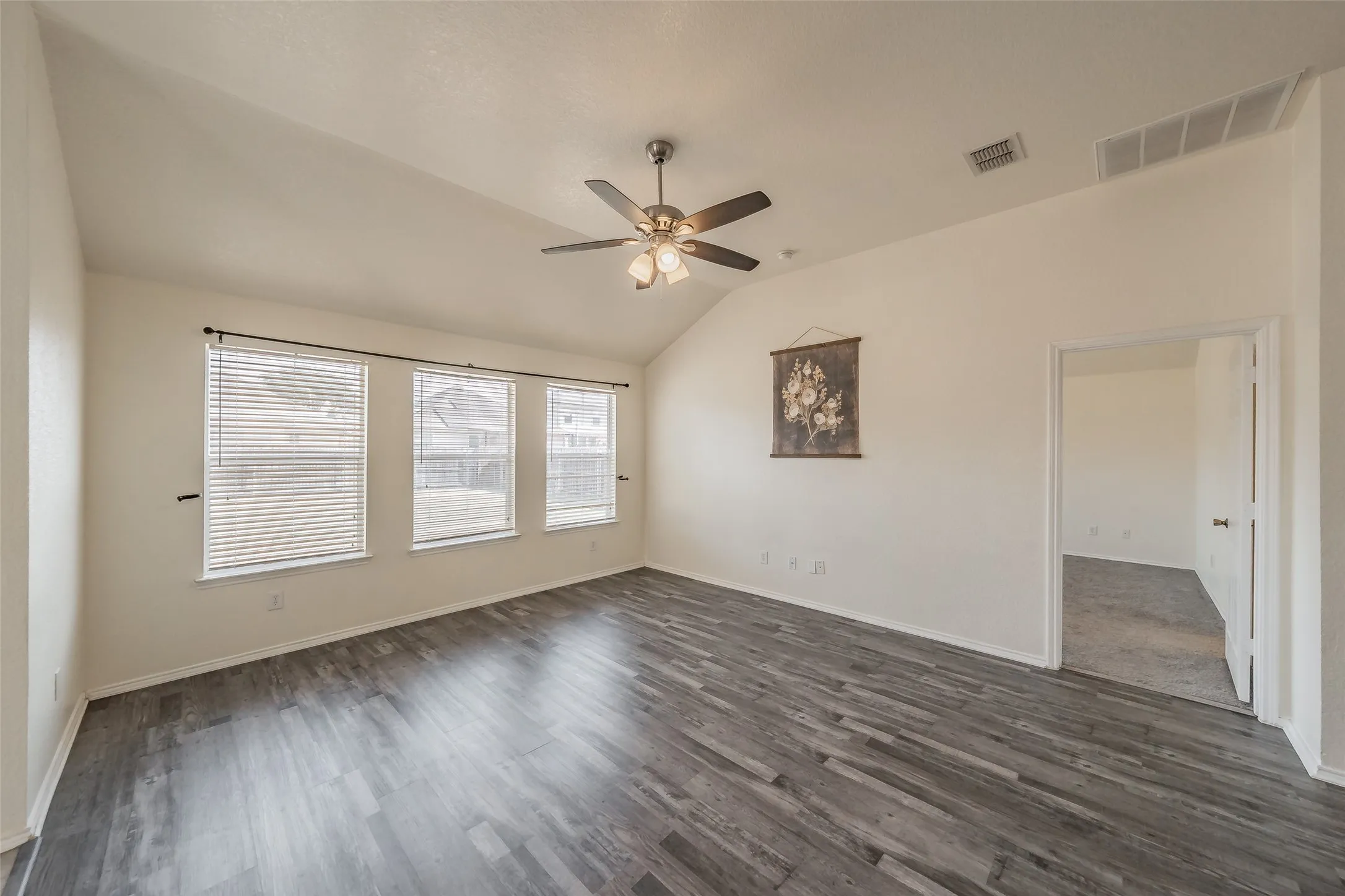 Door opens into the master bedroom