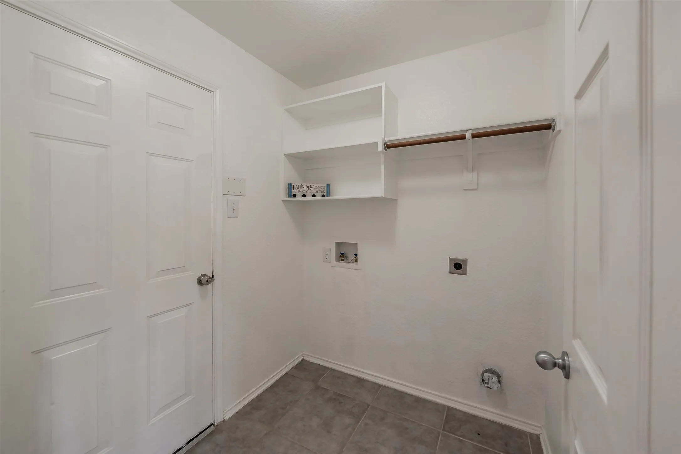 New washer and dryer set will fit in this space.