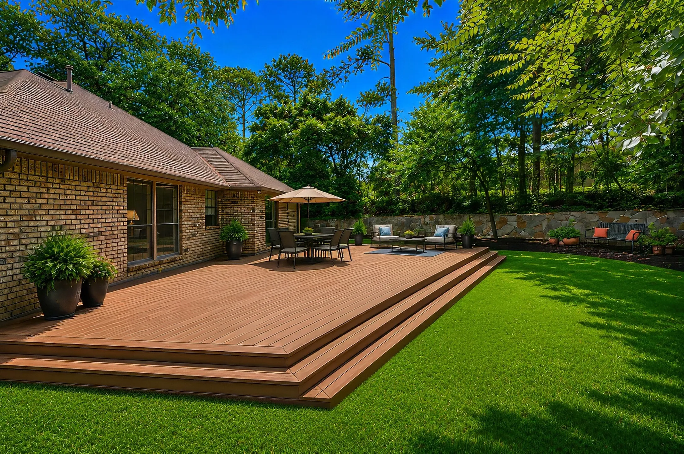 A digitally enhanced idea of just one of the possibilities with a large back yard.