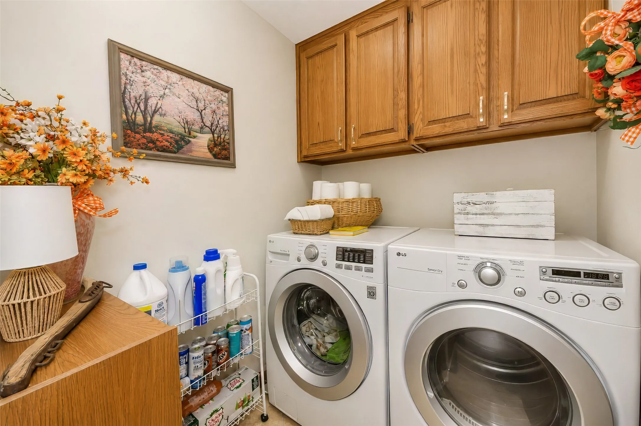 Laundry room located conveniently off the kitchen area will accommodate todays larger washer and dryers.