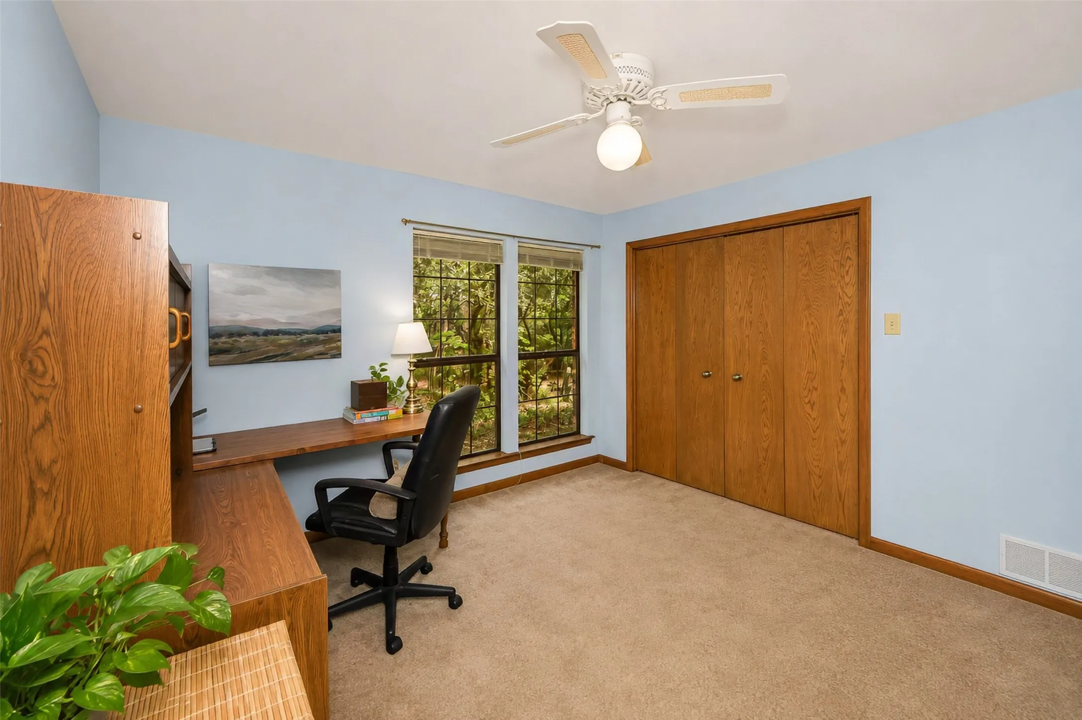 Secondary bedroom functioning currently as an office.