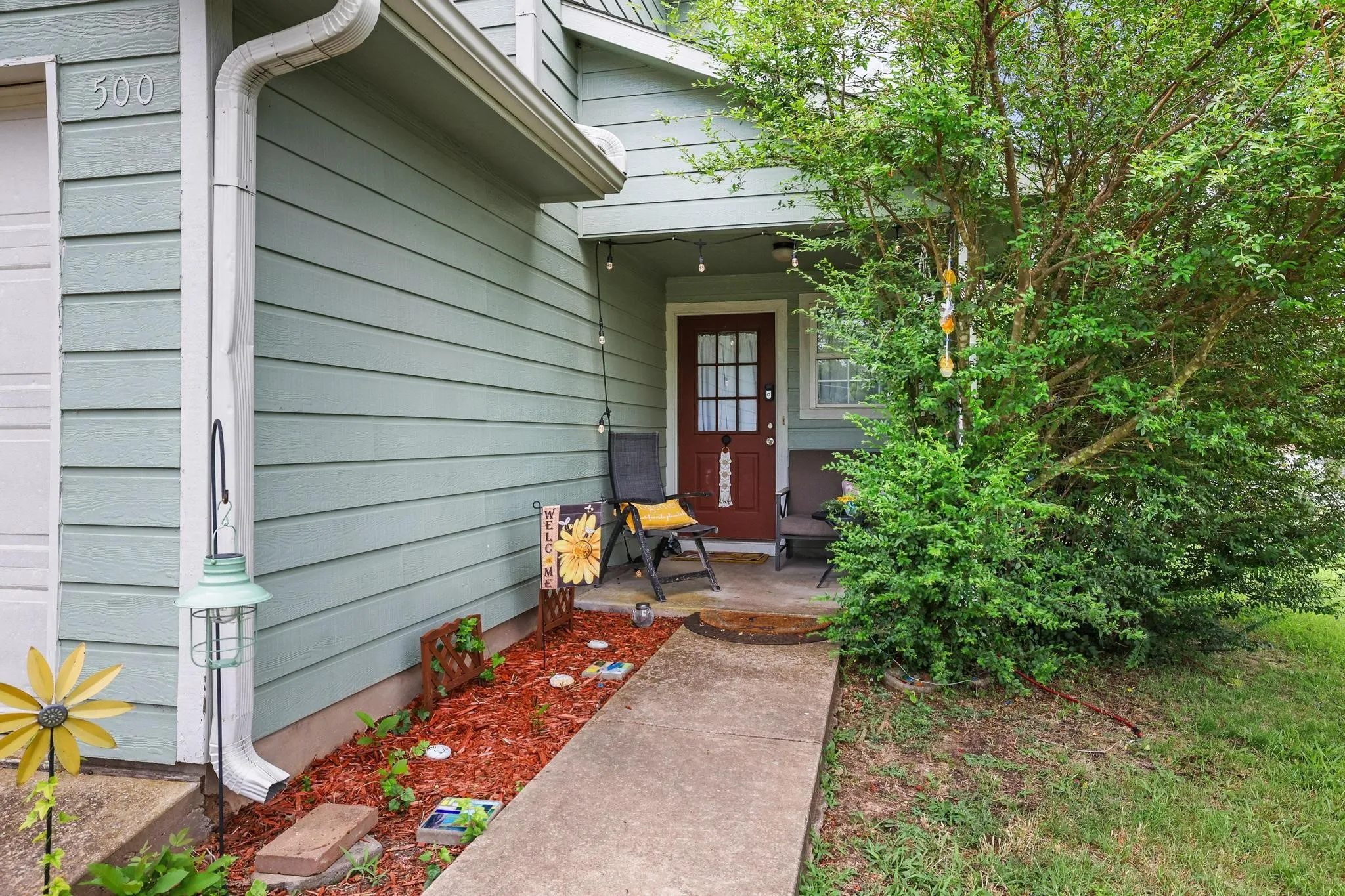 Private porch area at each home.