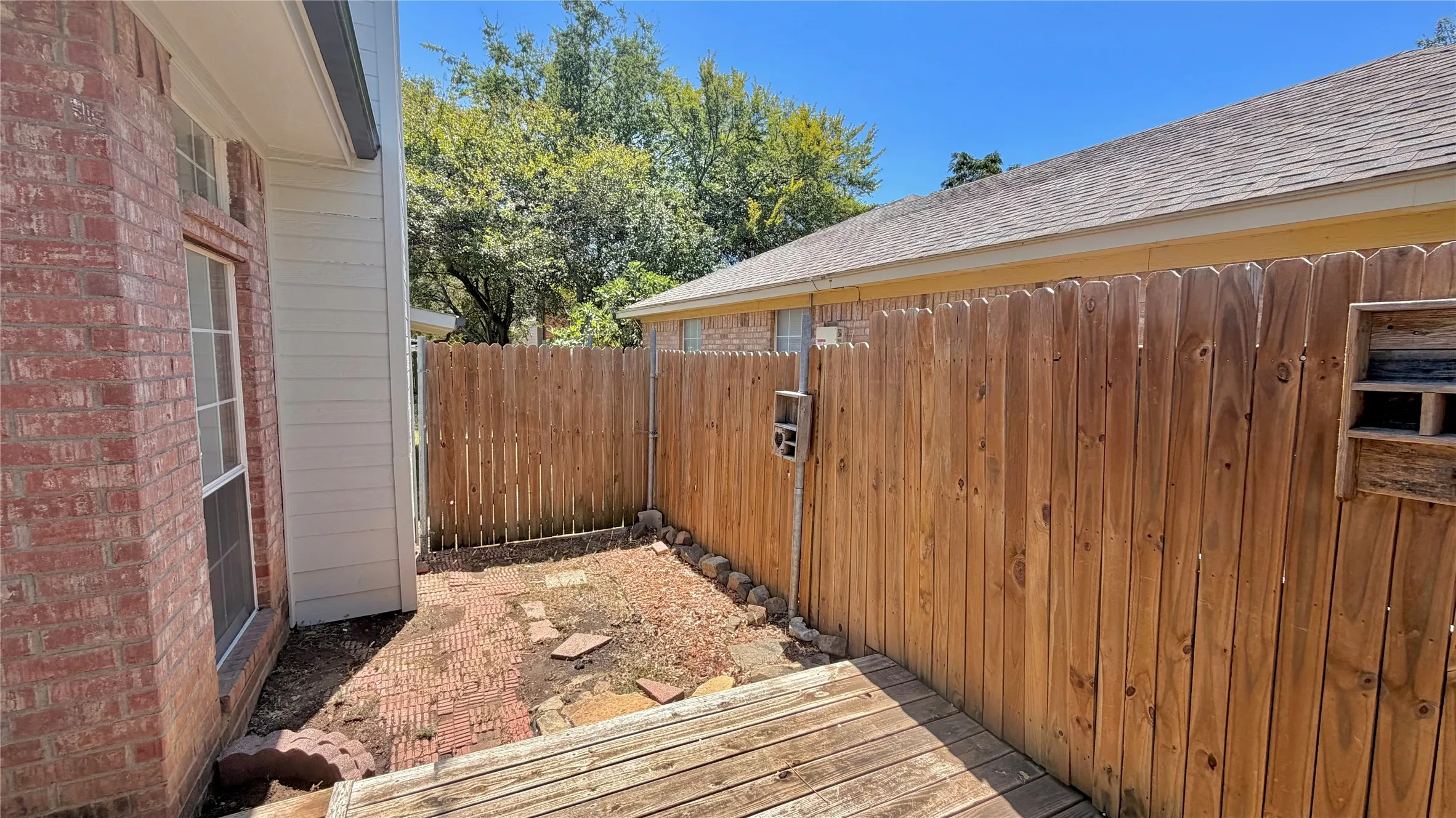 Side of home and deck