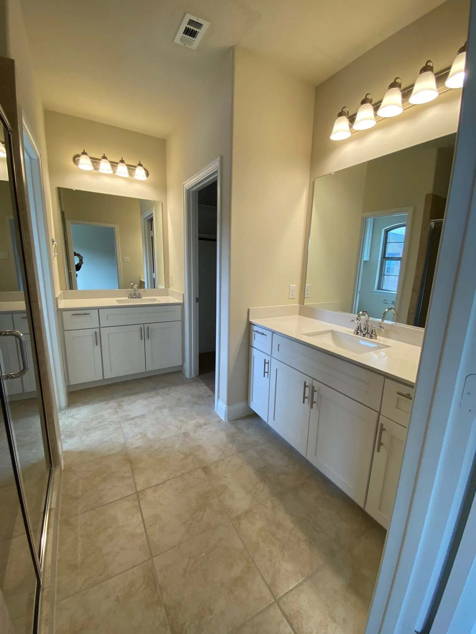 Primary bathroom with double vanity