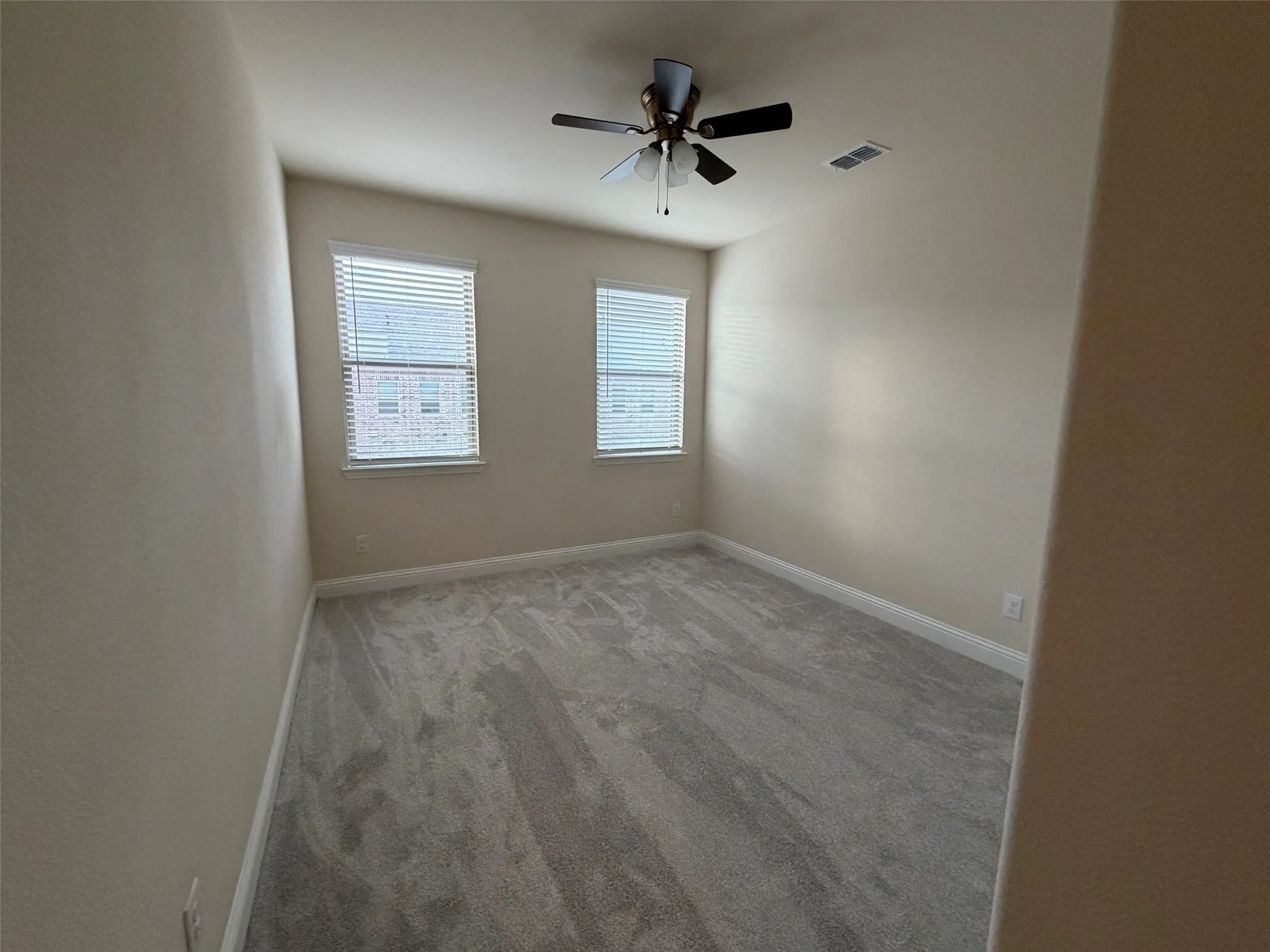 new carpet with ceiling fan