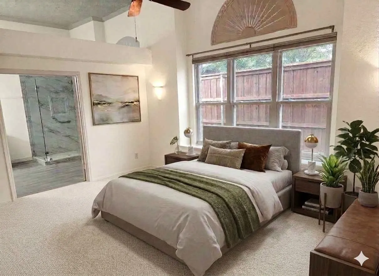 Virtually Staged Primary Bedroom
