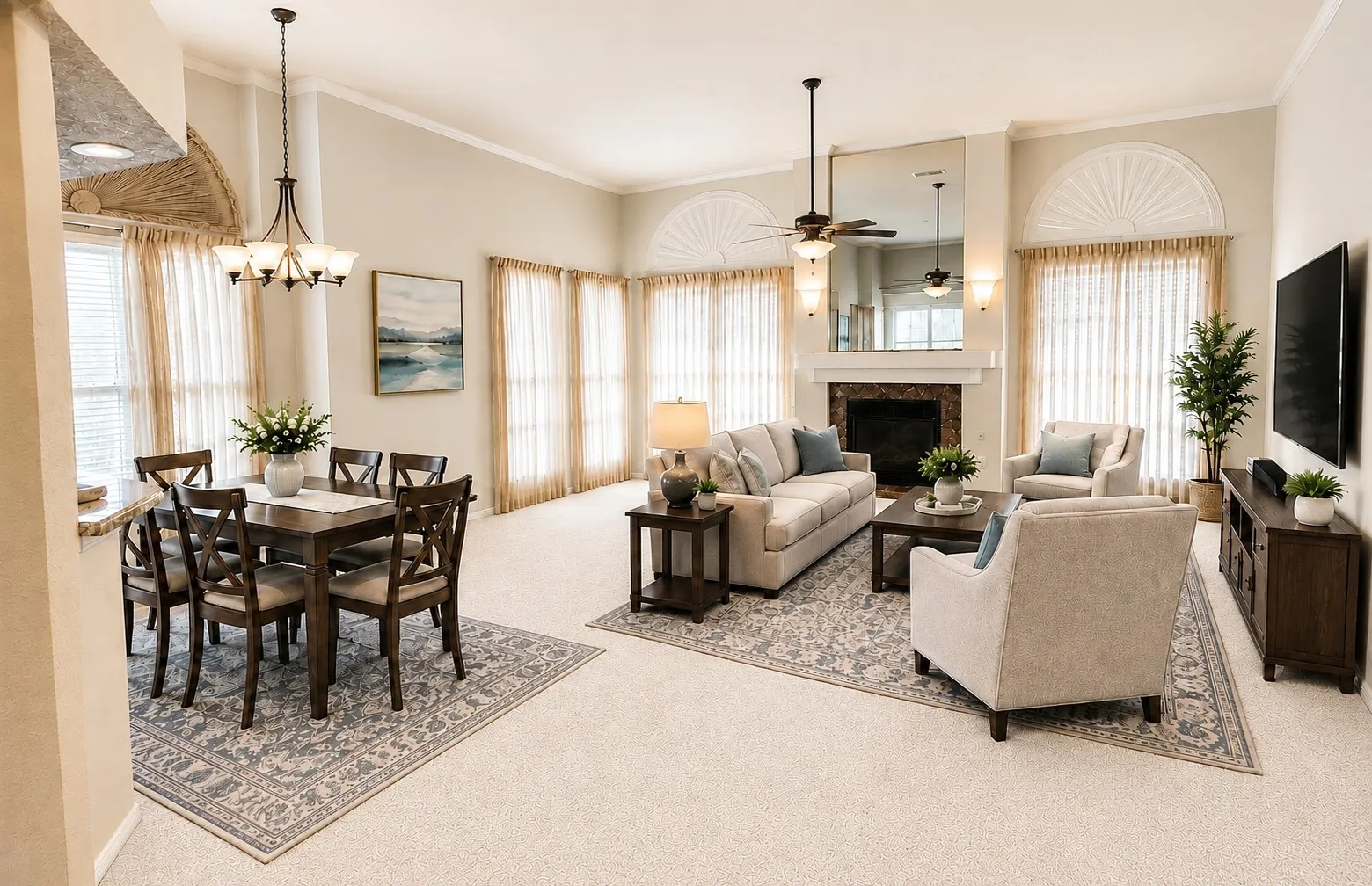 Living and Dining Rooms - Virtually Staged
