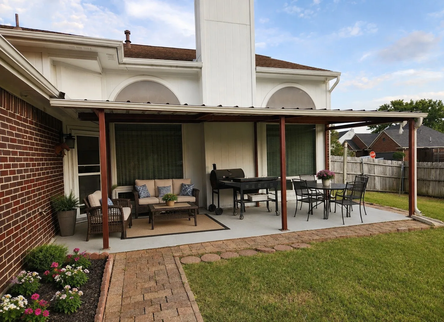 Virtually Staged Backyard with Patio