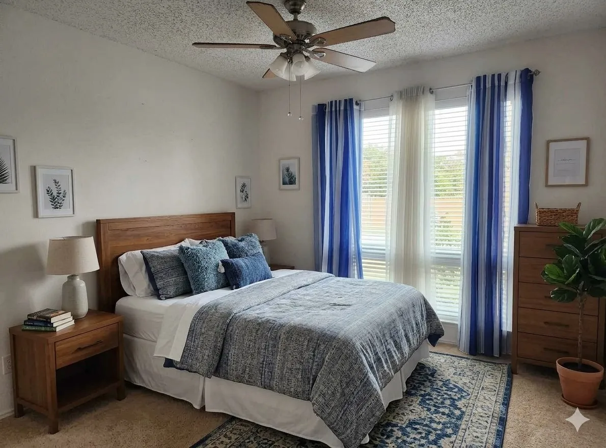 Virtually staged bedroom