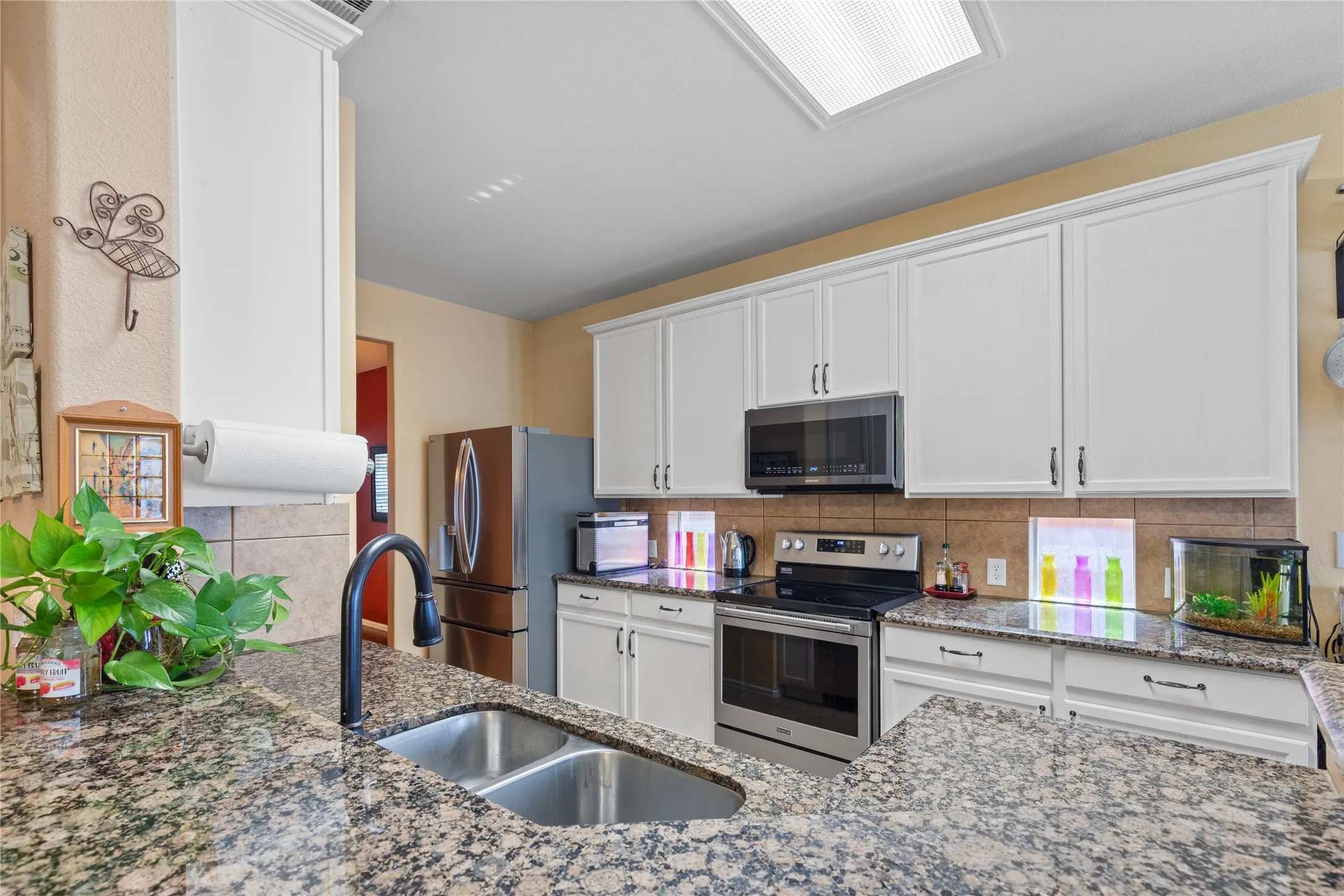 Granite kitchen countertops with ample storage space
