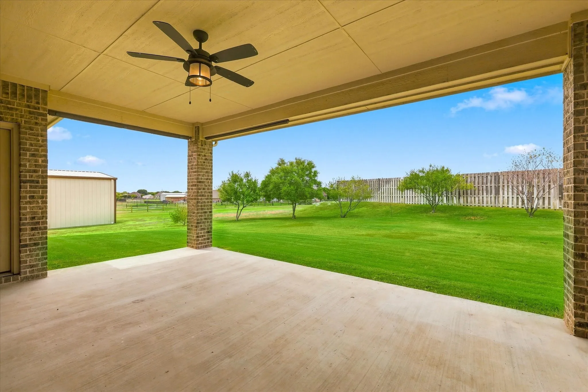Notice the shade pulldowns readily available to add extra shade or privacy.