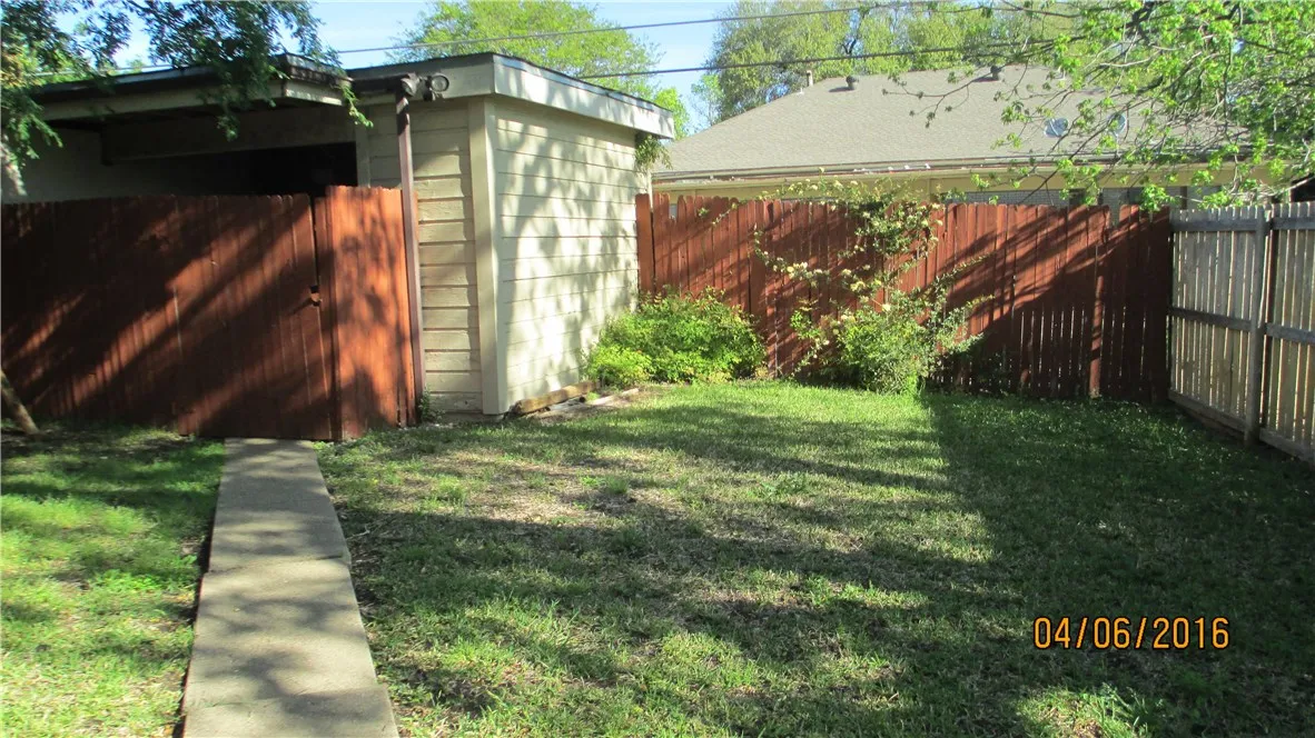 Garage and back yard